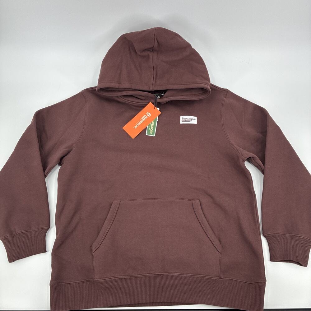 Bearded Goat Void Hoodie Men Large Maroon Sweatshirt Soft Heavyweight Pullover